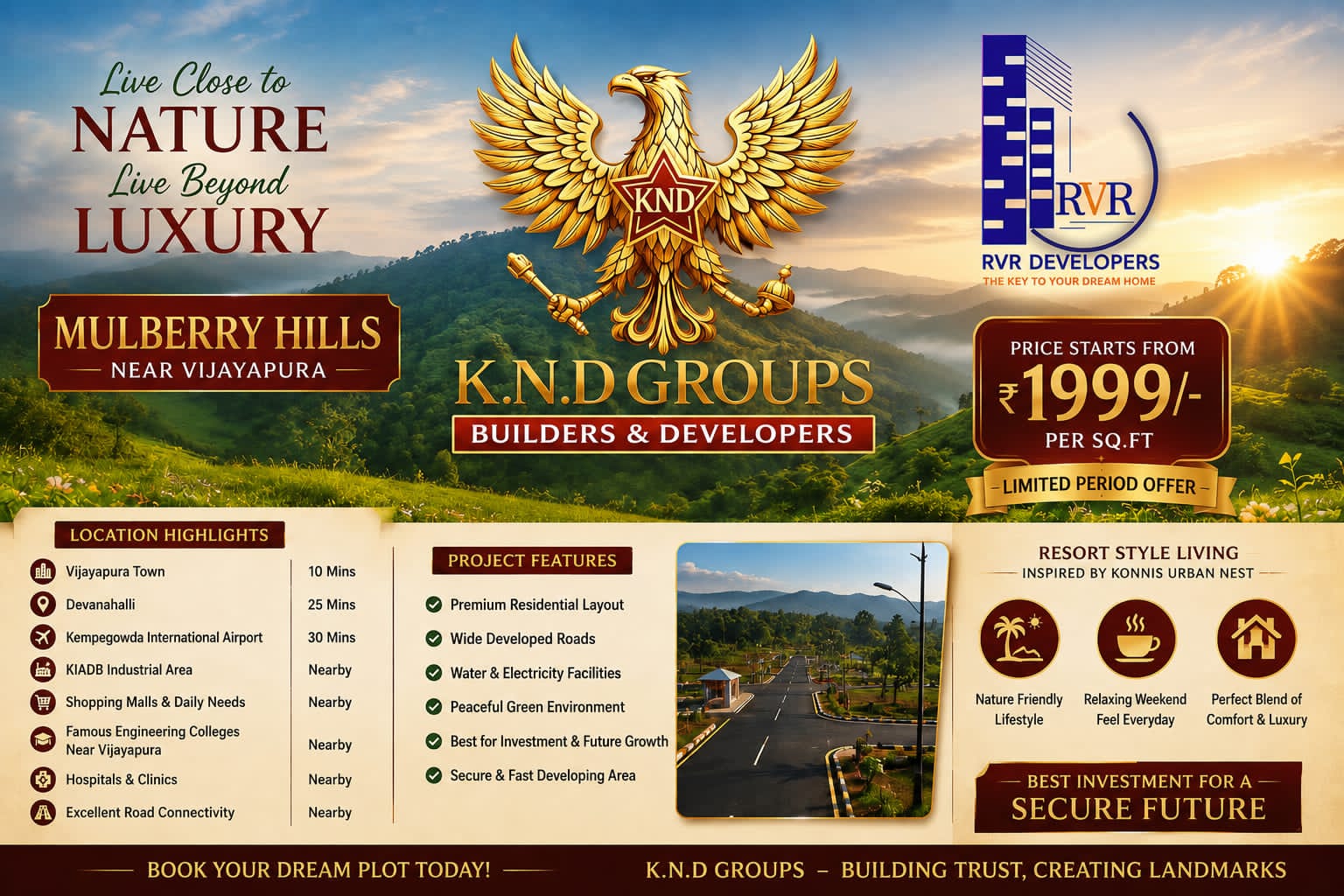 Mulberry Hills near Vijayapura — resort-style plots from ₹1,999 per sq.ft