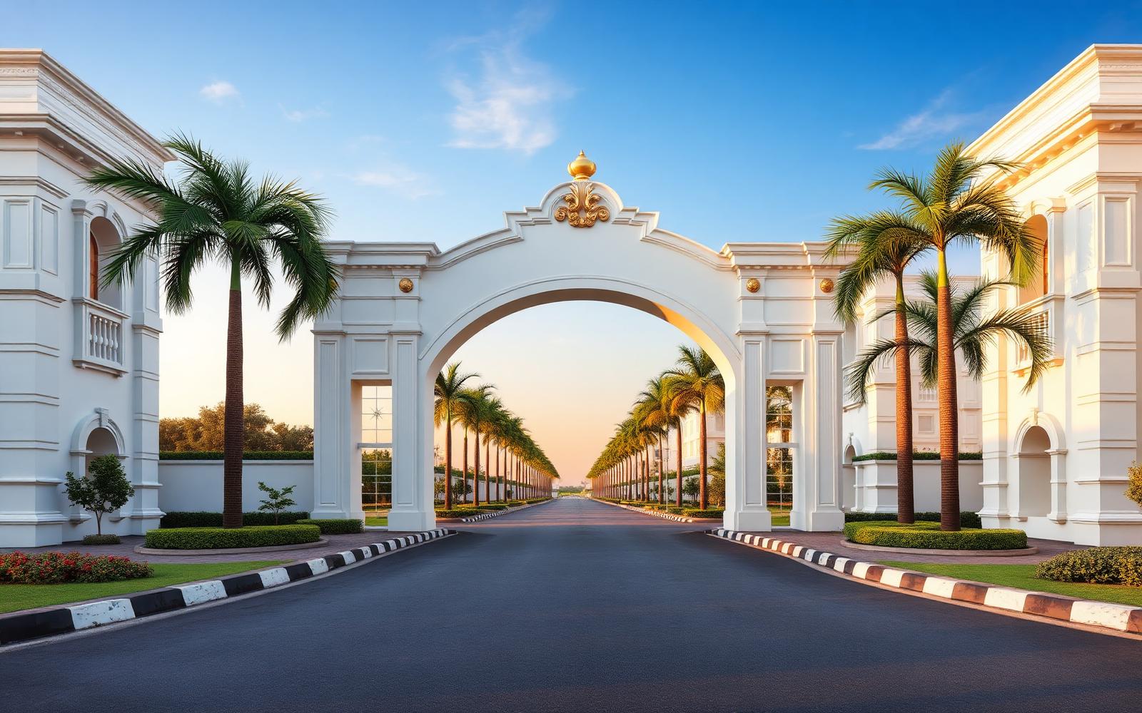 Grand gated entrances